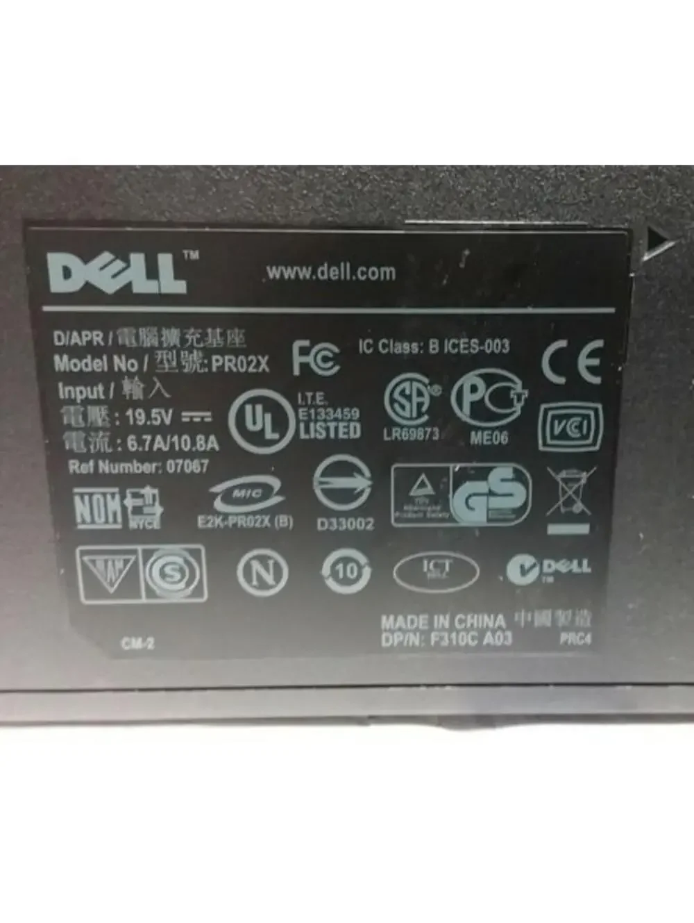 Dell PR02X E-Port Plus USB 3.0 Docking Station Precision M6600 M6700 M6800 Teste